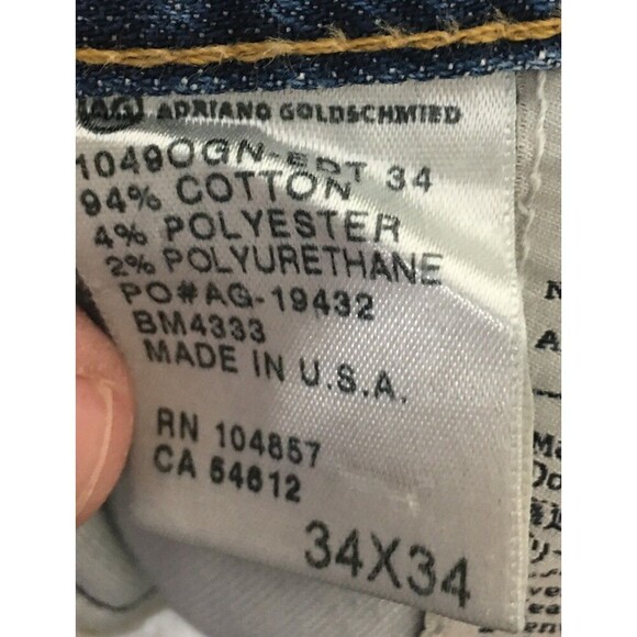 Adriano Goldschmied Jeans Men's Size 34 x 34 Blue The Protege Straight Leg - Picture 9 of 10